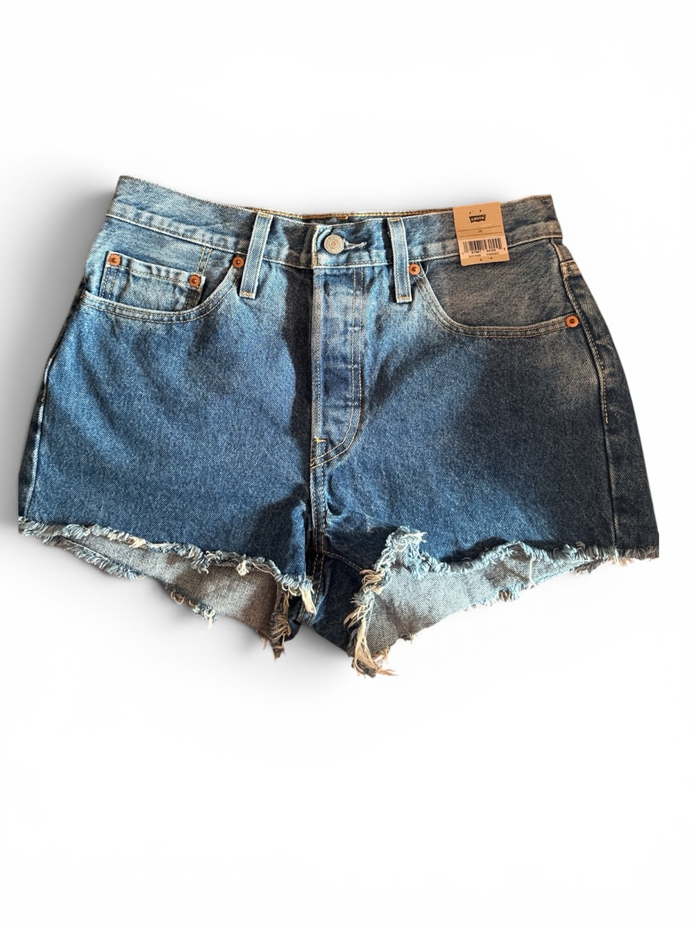 NWT  Levi’s 501° Original Fit High Rise Women’s Shorts Roll Away -Medium Wash 28 - Picture 6 of 8
